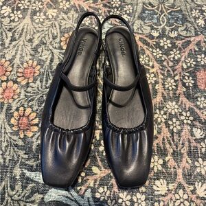 Vince Black Leather Flats